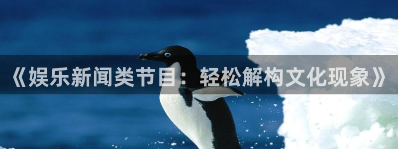 《娱乐新闻类节目：轻松解构文化现象》